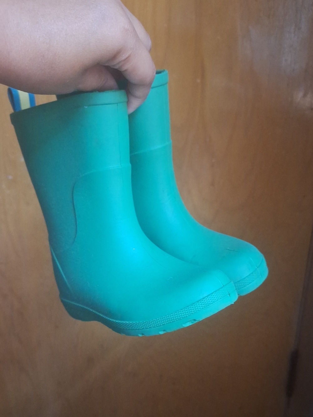 Kids Waterproof Green Rain Boots By Totes
